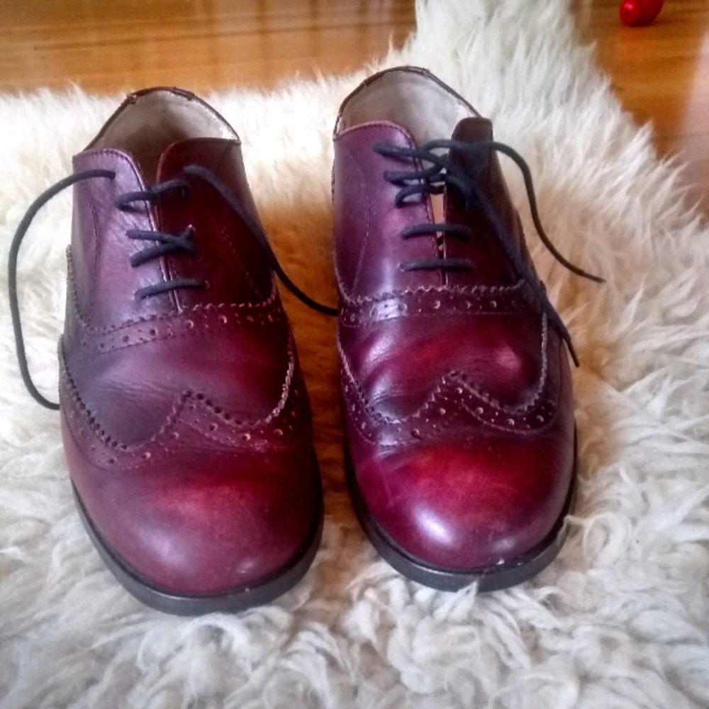 Massimo Mateo Brown Leather Oxford Wingtip Shoes
